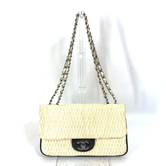 CHANEL CC Coco Mark Chain Bag, Crossbody Double Chain Shoulder Bag, Lambskin, White