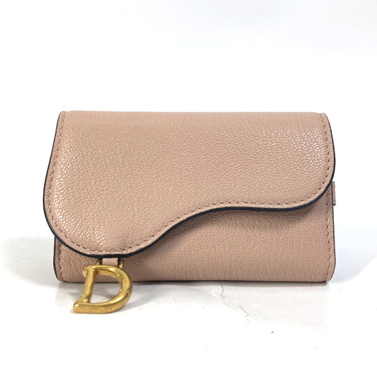 Dior S5695CCEH Saddle Key Case with 4 Keys and Key Ring, Leather, Women's, Pink