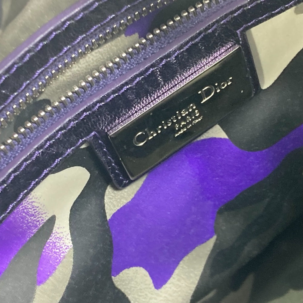 Dior Cannage Lady Dior quilted shoulder bag/handbag in purple leather.