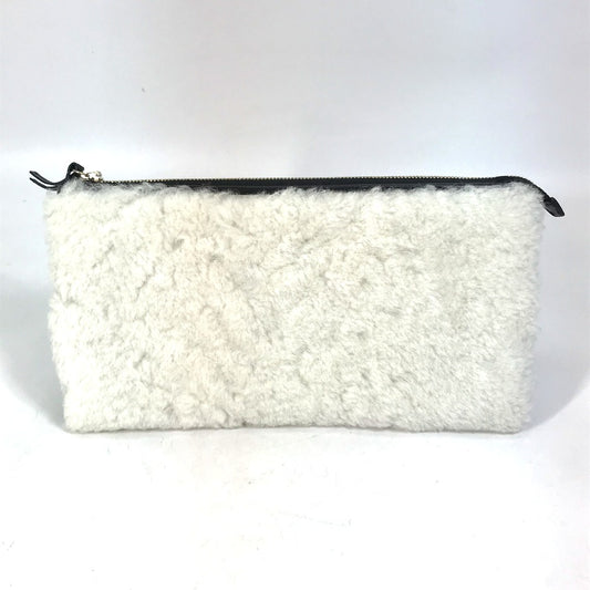 BALENCIAGA 347238 Logo Bag, Second Bag, Clutch Bag, Leather, Women's, Black/White