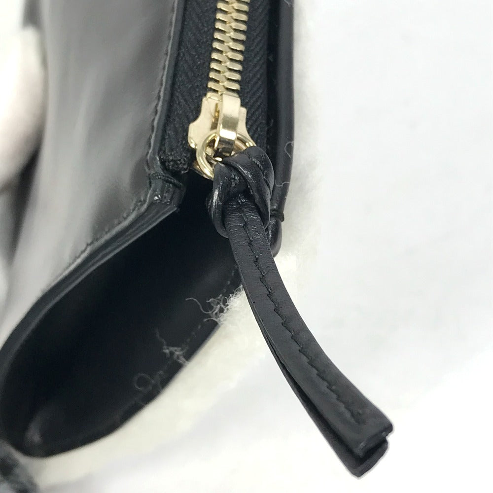 BALENCIAGA 347238 Logo Bag, Second Bag, Clutch Bag, Leather, Women's, Black/White