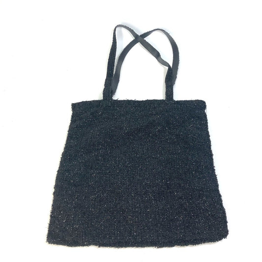 CHANEL A94646 CC ココマーク ラインストーン パール ロボット ラージ チェーン ショッピングバッグ 肩掛け トートバッグ ツイード レディース ブラック