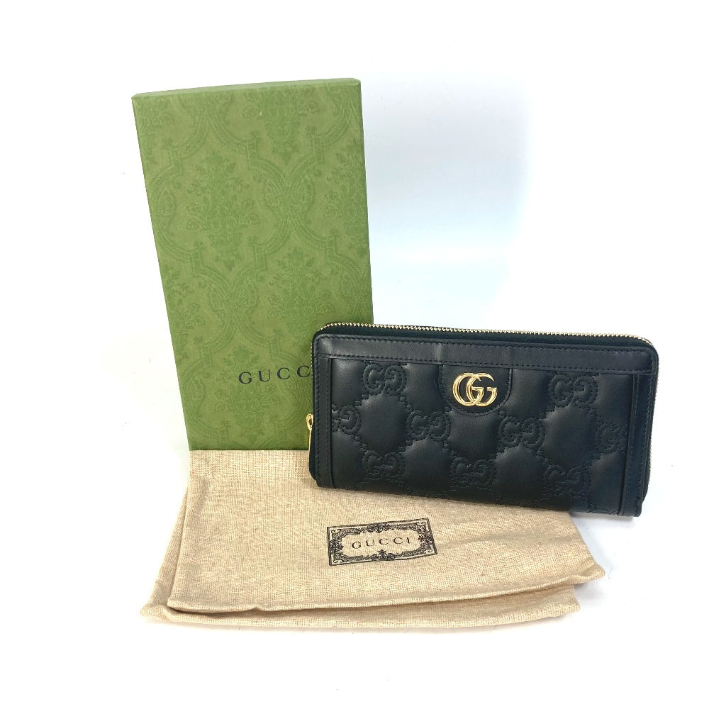 GUCCI 723784 ロングウォレット GGマトラッセ ジップアラウンドウォレット ラウンドファスナー 長財布 レザー メンズ ブラック