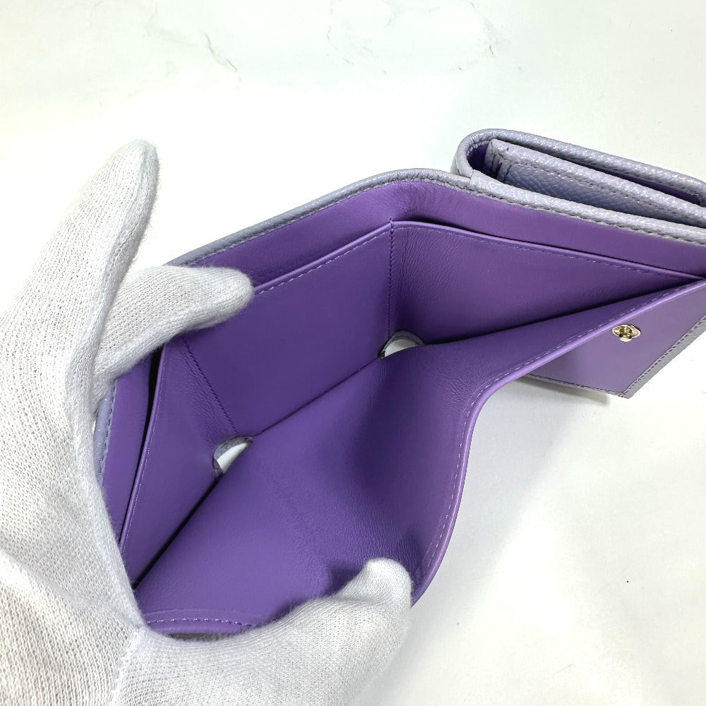 BVLGARI BVLGARI Compact Tri-fold Wallet, Leather, Women's, Purple