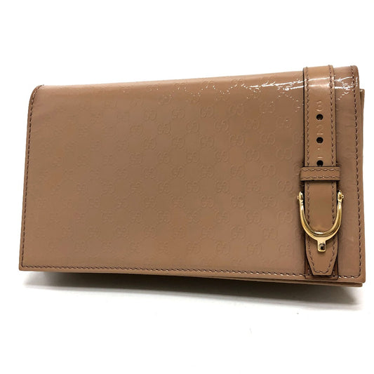 GUCCI 354086 GG Micro Gucci Gucci Nice Shoulder Bag Enamel Women's Beige
