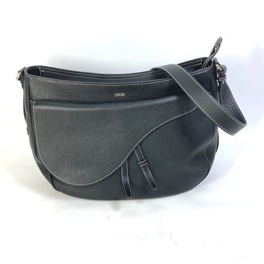 Dior 1ADHO023UL オブリーク サドル ソフトバッグ 斜め掛け カバン ショルダーバッグ レザー レディース ブラック