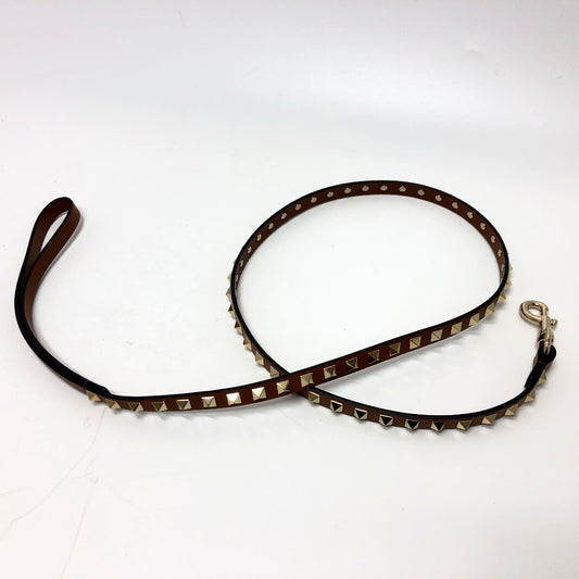 VALENTINO Studded Pet Lead, Leather, Unisex, Brown