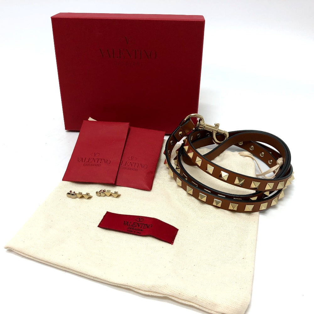 VALENTINO Studded Pet Lead, Leather, Unisex, Brown