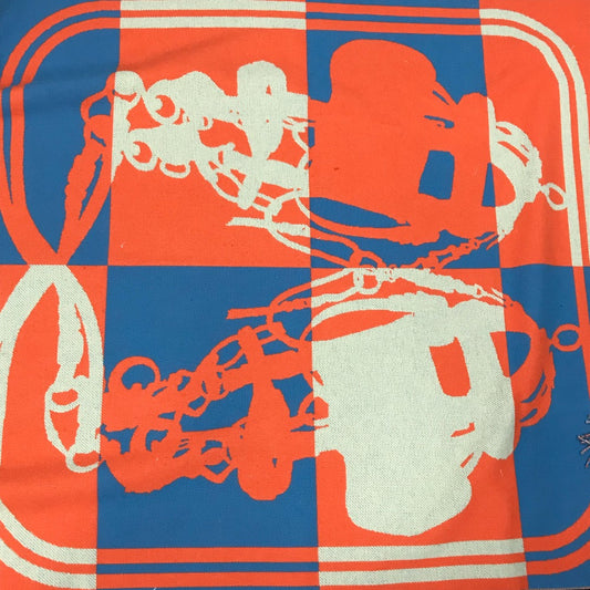 HERMES プレード《Brides de Gala》 プレード ブリッド・ドゥ・ガラ 毛布 インテリア フリンジ ブランケット ウール/カシミヤ ユニセックス オレンジ - brandshop-reference