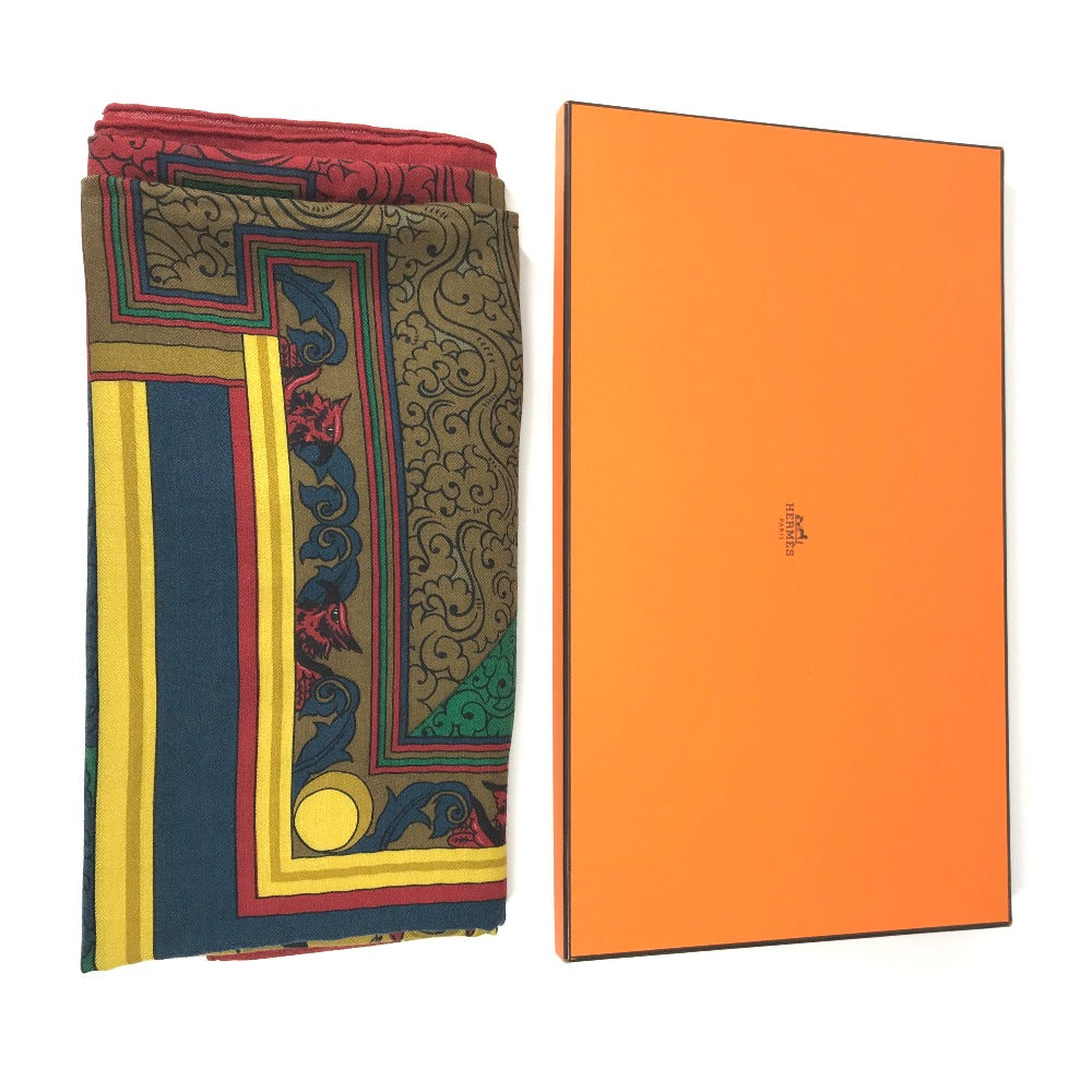 HERMES ANIMAUX SOLAIRES 太陽の動物たち カレジェアン 140 ショール ストール マフラー スカーフ シルク レディース マルチカラー - brandshop-reference