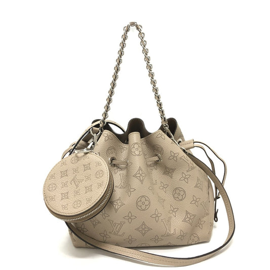 LOUIS VUITTON M57201 Monogram Mahina Bella Drawstring 2-Way Handbag/Bag/Shoulder Bag, Monogram Mahina, Women's, Beige