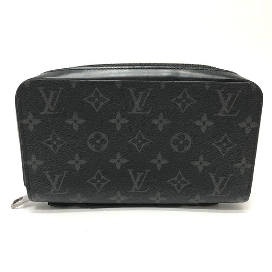 LOUIS VUITTON M61698 Monogram Eclipse Zippy XL Handbag, Travel Case, and Long Wallet in Monogram Eclipse Canvas, Men's, Black