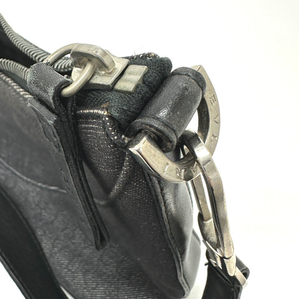 BVLGARI Logomania Handbag in Canvas/Leather, Navy Blue
