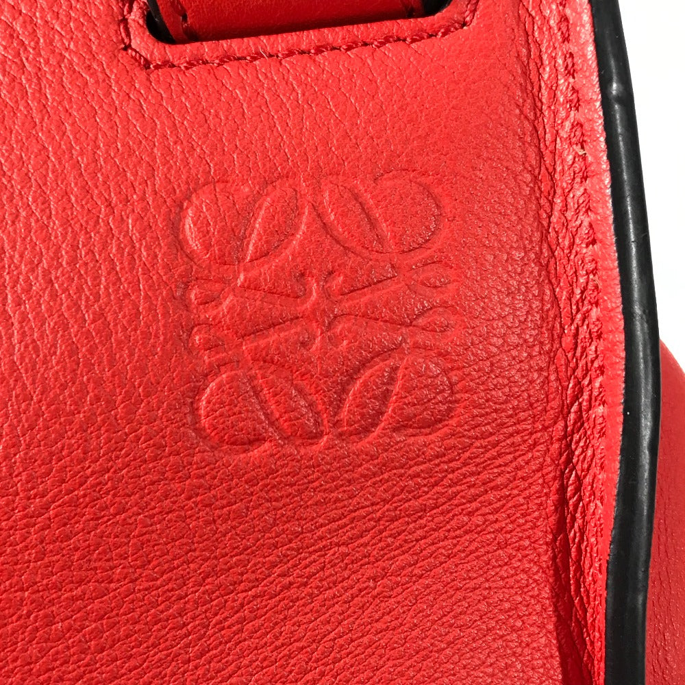 LOEWE 387.30.N60 斜め掛け ハンモック カバン 2WAY ショルダーバッグ ハンドバッグ レザー レディース レッド - brandshop-reference