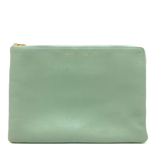 CELINE セカンドバッグ カバン ポーチ クラッチバッグ レザー レディース グリーン系