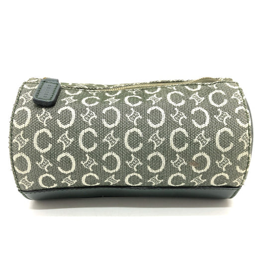 CELINE C マカダム 化粧ポーチ バニティバッグ 小物 ポーチ キャンバス ユニセックス カーキ