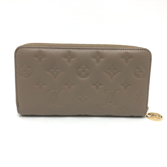 LOUIS VUITTON M81511 Monogram Embossed Zippy Wallet, Long Round Zipper Wallet, Leather, Women's, Beige