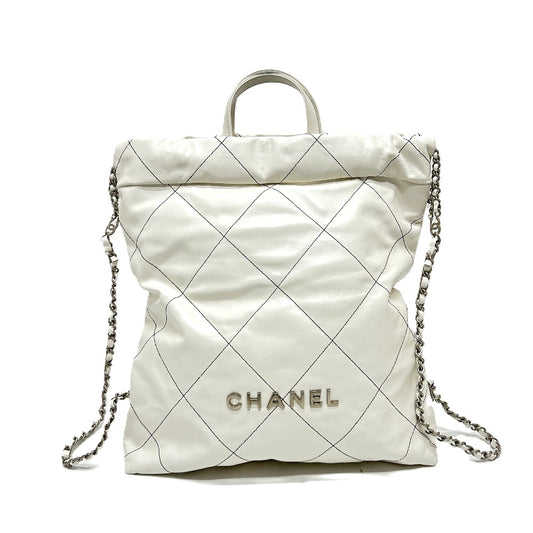 CHANEL AS3313 ハンドバッグ 2WAYバッグ CHANEL22 スモール チェーン リュックサック リュックサック ラムスキン レディース ホワイト - brandshop-reference