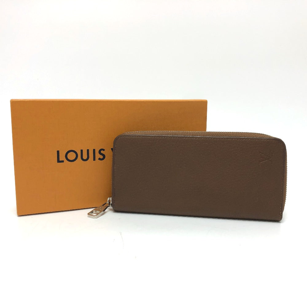 LOUIS VUITTON M58864 Zippy Wallet Vertical Long Wallet in Taurillon Leather, Brown, Men's