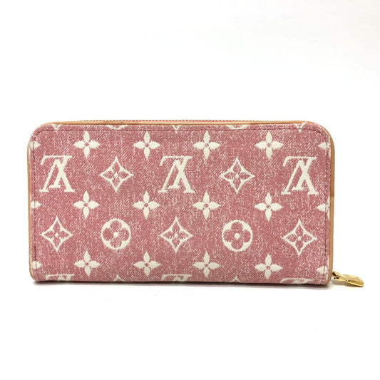 LOUIS VUITTON M81182 Monogram Denim Zippy Wallet, Round Zipper Long Wallet, Monogram Denim, Women's, Pink