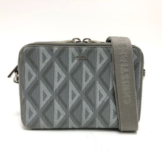 Dior 2ESBC119DCO Pochette CD Diamond Pouch Shoulder Bag, Coated Canvas, Men's, Gray