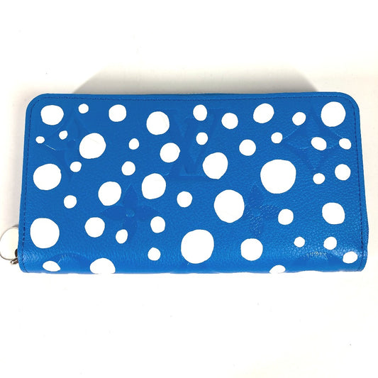 LOUIS VUITTON M81954 LV x YK Yayoi Kusama Collaboration Zippy Wallet Infinity Dot Monogram Empreinte Leather Long Wallet Men's Blue