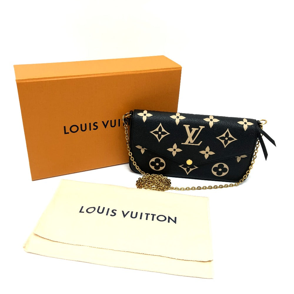 LOUIS VUITTON M80482 モノグラムアンプラント ポシェット・フェリシー チェーンウォレット ショルダーバッグ 長財布 モノグラムアンプラントレザー レディース ブラック