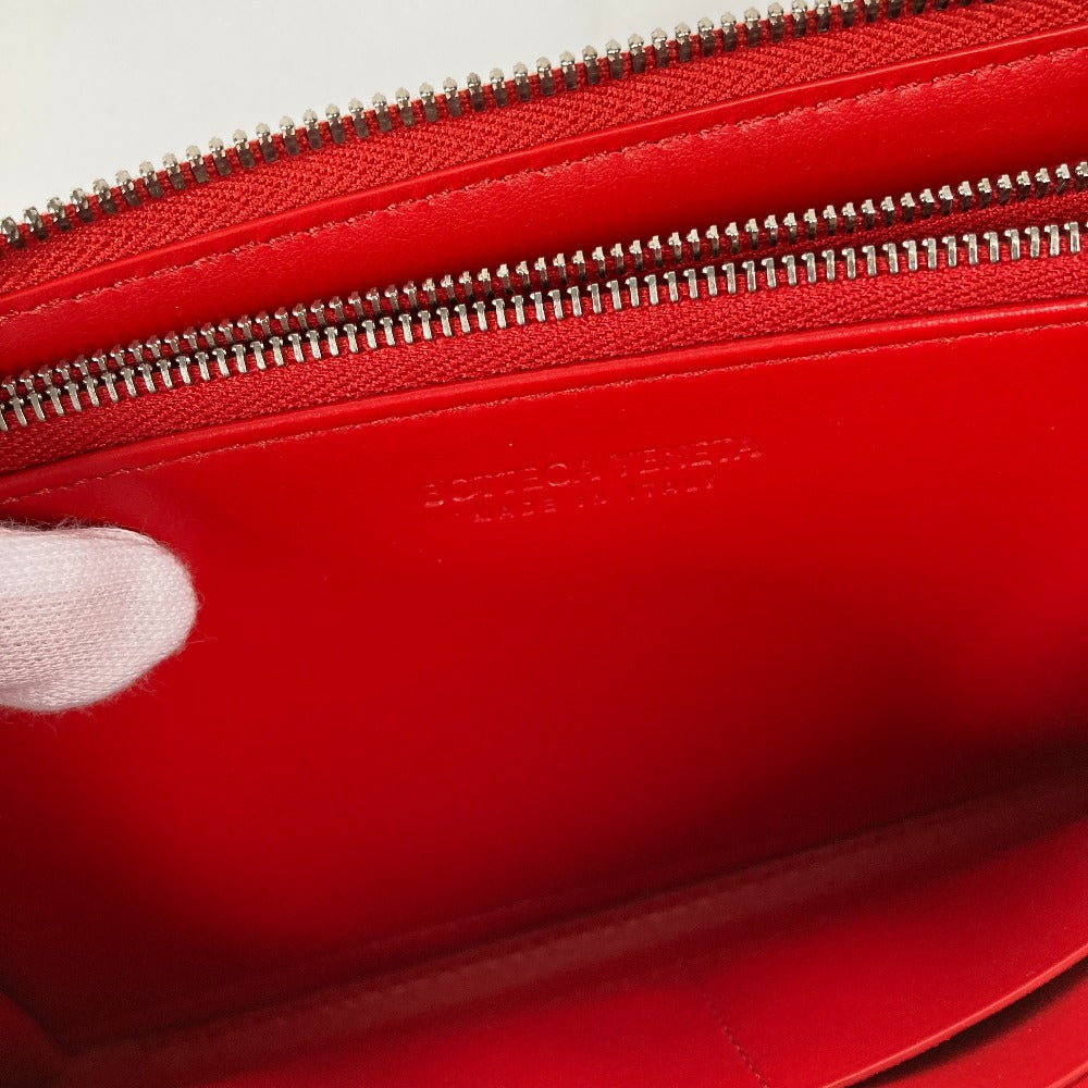 BOTTEGA VENETA 593217 ロングウォレット イントレチャート ラウンドファスナー 長財布 レザー レディース レッド