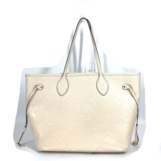 LOUIS VUITTON M46676 Monogram Empreinte Neverfull MM Shoulder Bag/Tote Bag in Monogram Empreinte Leather, Crème Beige