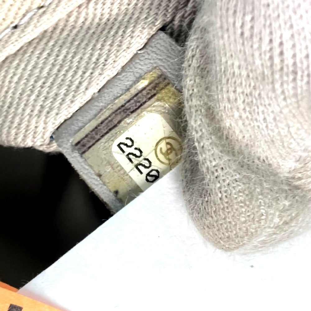 CHANEL ロゴ トートバッグ 肩掛け ドーヴィルMM カバン チェーン ショルダーバッグ レザー レディース ネイビー