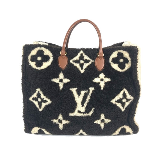 LOUIS VUITTON M55420 Monogram Teddy On the Go GM Tote Bag, 2-Way Bag, Fur Shoulder Bag, Leather, Women's, Brown