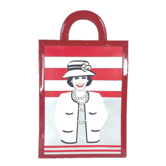 CHANEL マドモアゼル ココシャネル カバン 縦型 トートバッグ ハンドバッグ パテントレザー レディース レッド - brandshop-reference