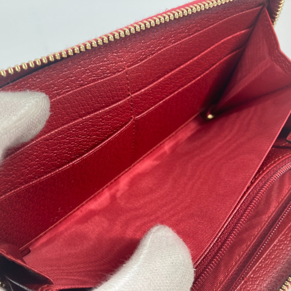 GUCCI 524790 ロングウォレット ロゴ ストライプ ラウンドファスナー 長財布 キャンバス/レザー レディース レッド - brandshop-reference