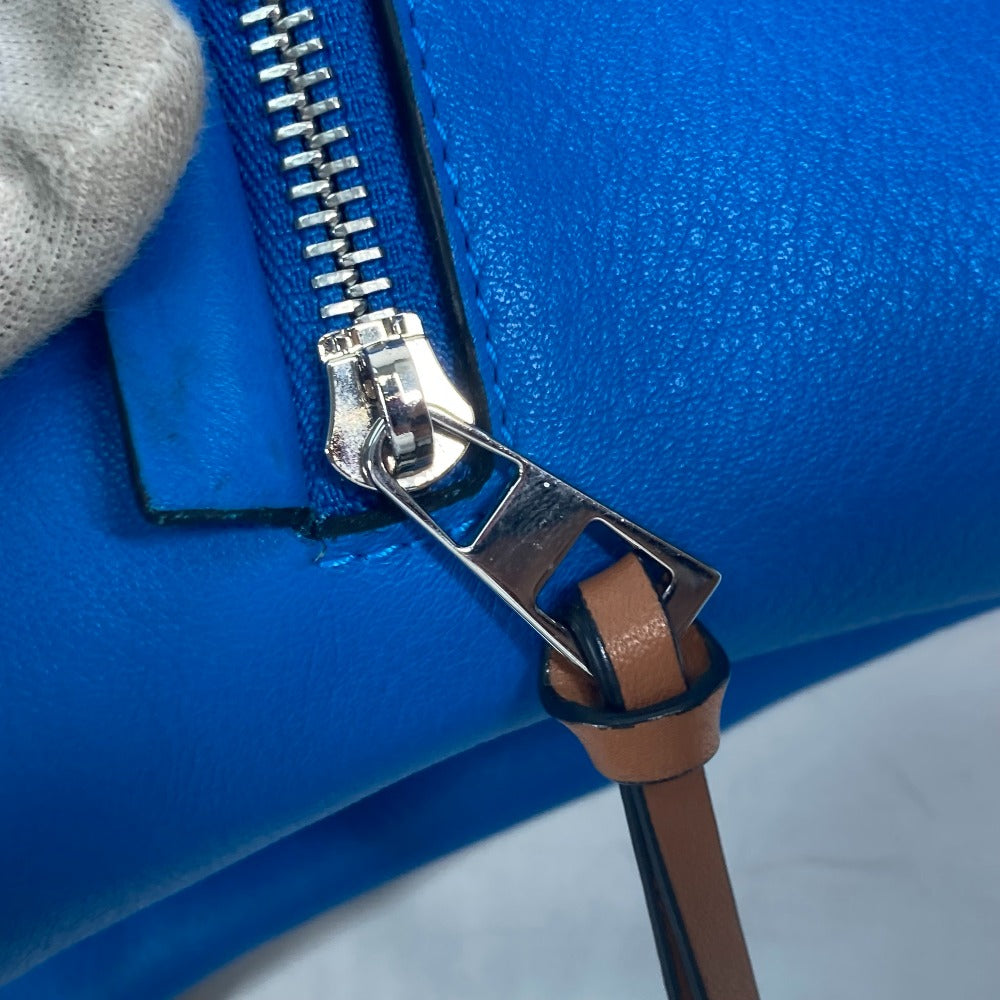LOEWE Anton Cross Shoulder Bag in Two-Tone Leather, Blue