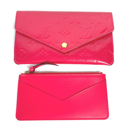 LOUIS VUITTON M61689 モノグラムヴェルニ ポルトフォイユ ジャンヌ フラップ コインケース&カードケース付き 長財布 モノグラムヴェルニ レディース ホットピンク ピンク