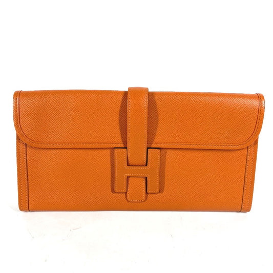 HERMES H Logo Jige Elan 29 Second Bag/Clutch Bag, Epson, Women's, Orange