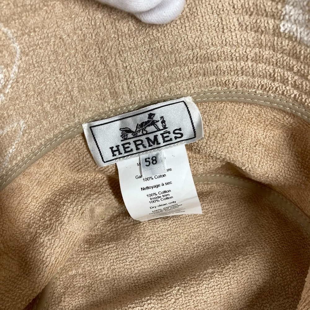 HERMES H231001N パイル ハット 《ジーン》Gene bucket hat ハット帽 帽子 バケットハット ボブハット ハット コットン レディース サーブル / ホワイト ベージュ - brandshop-reference