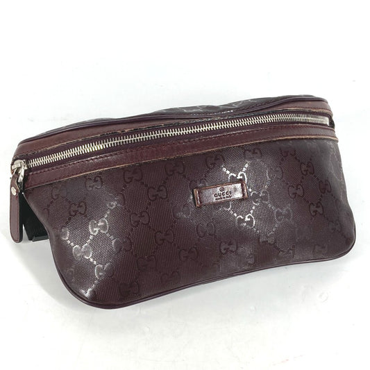GUCCI 233269 GG Imprime Shoulder Bag, Crossbody Belt Bag, PVC/Leather, Men's, Purple