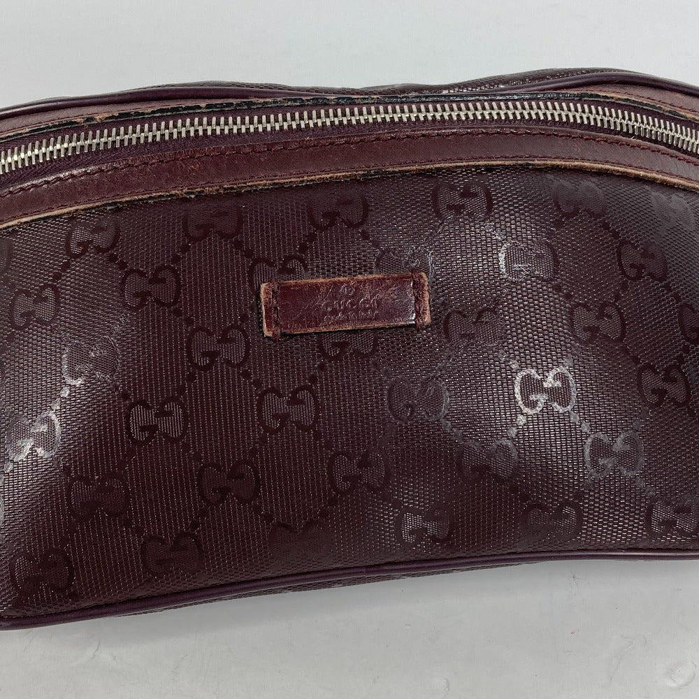 GUCCI 233269 GG Imprime Shoulder Bag, Crossbody Belt Bag, PVC/Leather, Men's, Purple