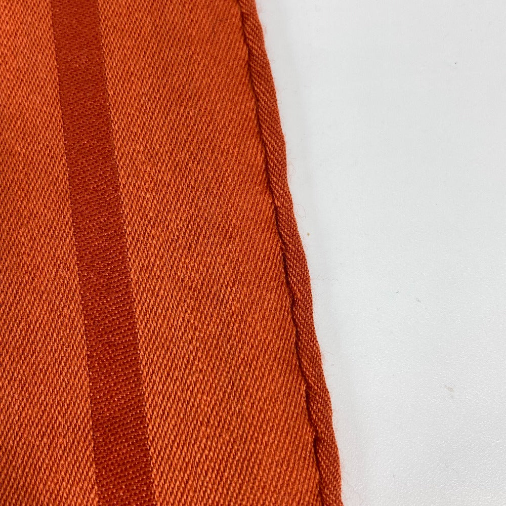 HERMES Cheval Horse Print Large Wool Shawl/Scarf with Fringe, Women's, Orange