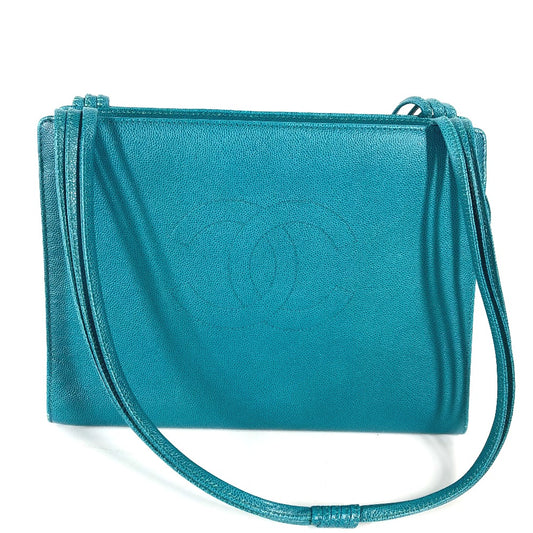 CHANEL カバン トートバッグ CC ココマーク 肩掛け ショルダーバッグ キャビアスキン レディース グリーン系