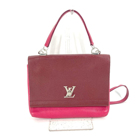 LOUIS VUITTON Two-tone Lockme 2 2-Way Shoulder Bag/Crossbody Handbag in Purple Leather