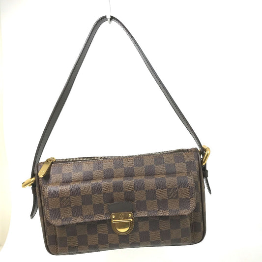 LOUIS VUITTON N60006 Damier Ravello GM Short Strap Shoulder Bag in Damier Canvas, Ebene Brown, Women's