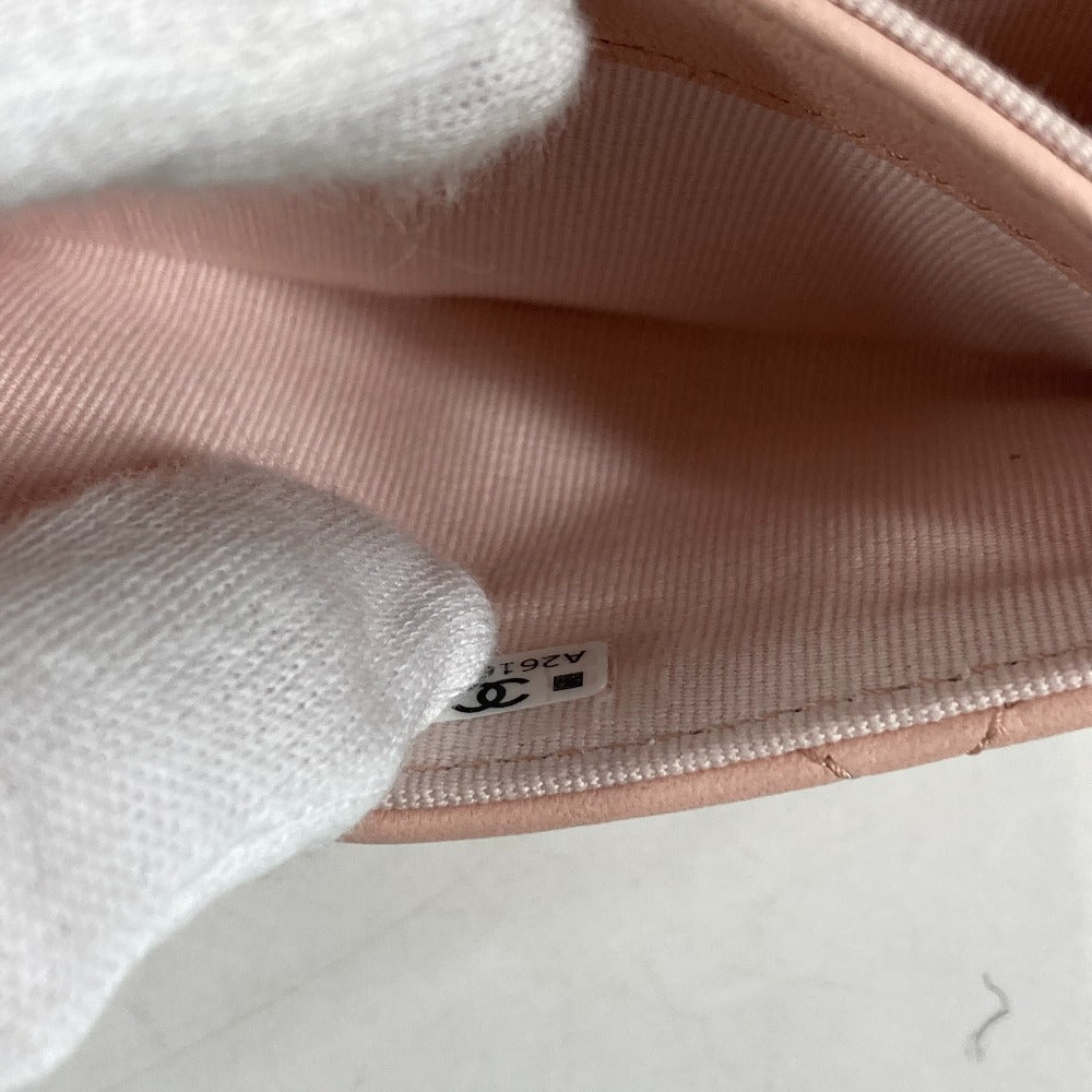 CHANEL 19ライン チェーン CC カードケース マトラッセ ココマーク 財布 小銭入れ コインケース ラムスキン レディース ピンク - brandshop-reference
