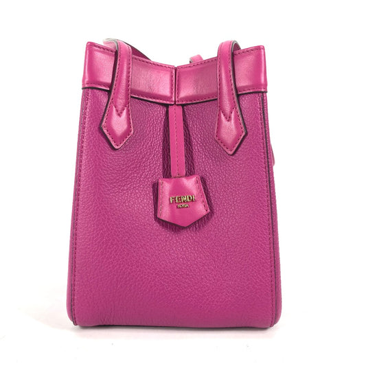 FENDI 8BS083 ORIGAMI MINI Small Shoulder Bag in Purple Leather
