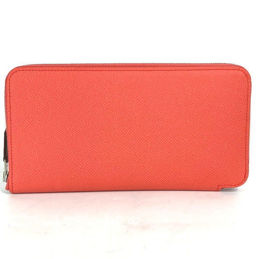HERMES Azap Long Silk-in Round Zipper Long Wallet, Epson, Women's, Rose Texas Pink