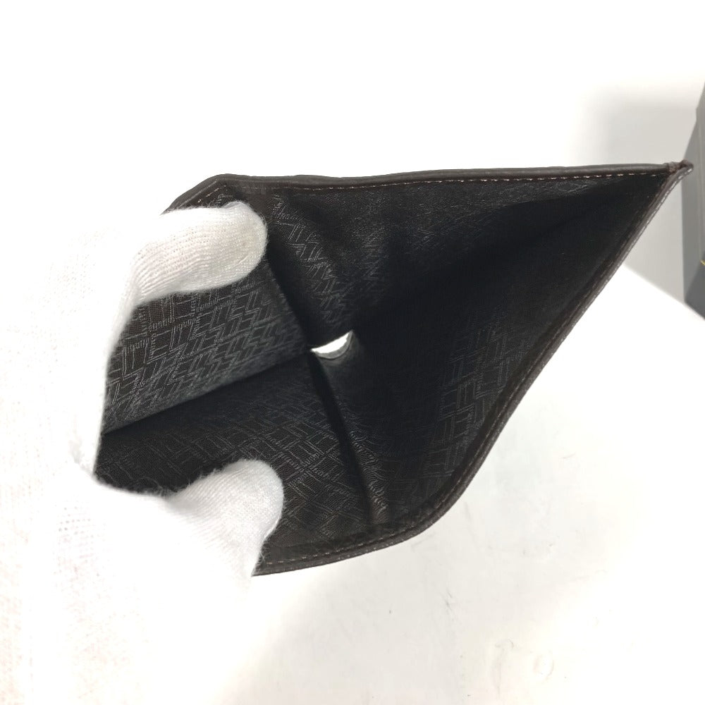 Dunhill ロゴ コンパクトウォレット 2つ折り財布 レザー メンズ ブラウン - brandshop-reference