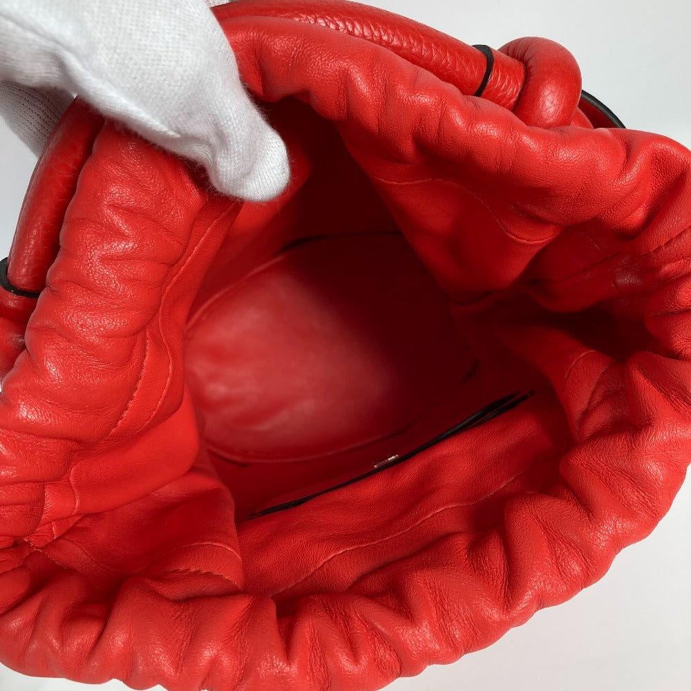 Salvatore Ferragamo 斜め掛け ケージ バッグ バケツ型 巾着 2WAY ドローストリング ショルダーバッグ レザー レディース レッド - brandshop-reference