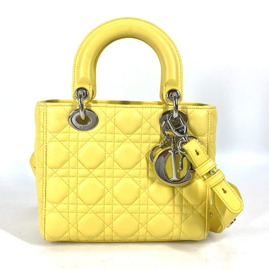 Dior M0532PCAL Lady Dior My ABCDior 2-Way Handbag Star Shoulder Bag Handbag Lambskin Women's Yellow