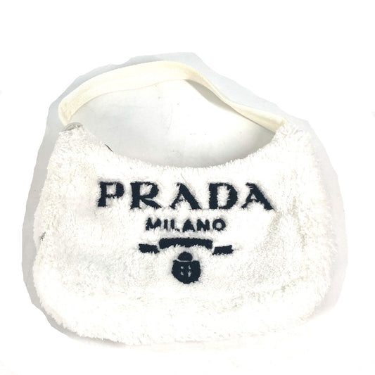 PRADA 1NE515 テリー ミニ Re-Edition 2000 SPUGNA ロゴ カバン ハンドバッグ ショルダーバッグ 肩掛け トートバッグ ファブリック レディース ホワイト